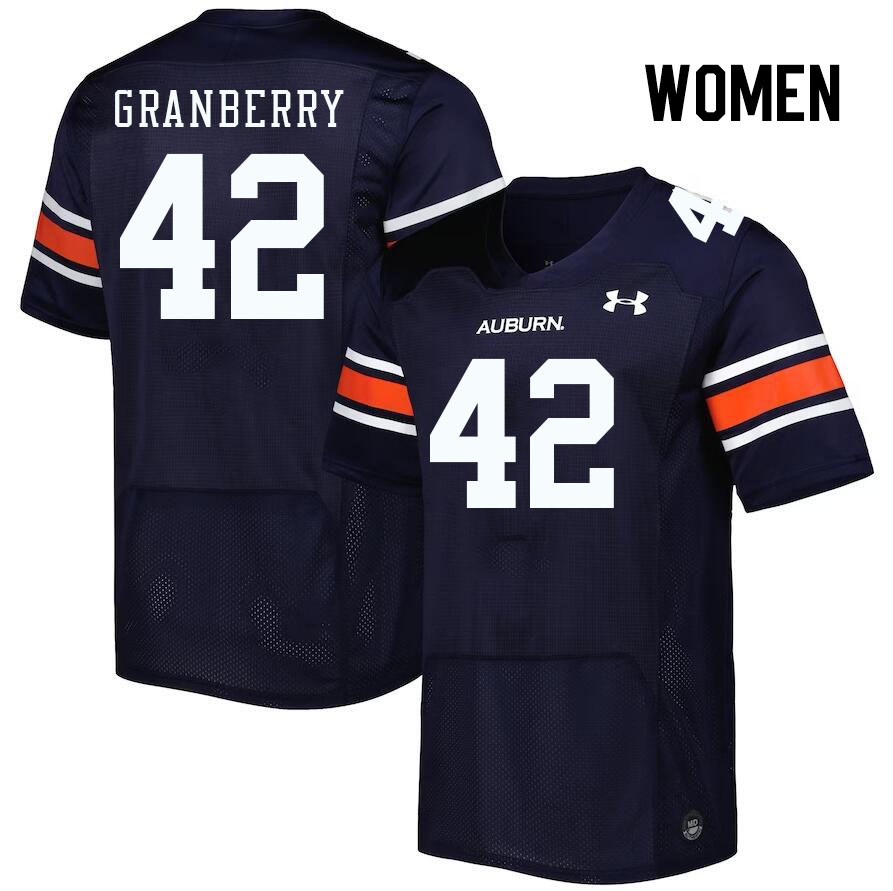 Women #42 Coleman Granberry Auburn Tigers College Football Jerseys Stitched Sale-Navy